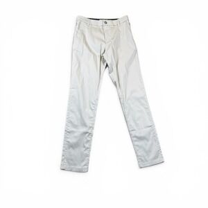 BERLE Men White Pleaded Seersucker 1" Cuff  100% Cotton PANTS 36" X 28"
